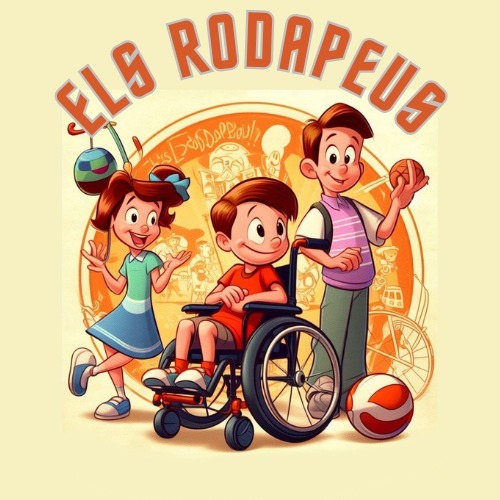 Logo de la asociación con un dibujo de tres niños de los cuales uno esta en silla de ruedas, jugando con una pelota 