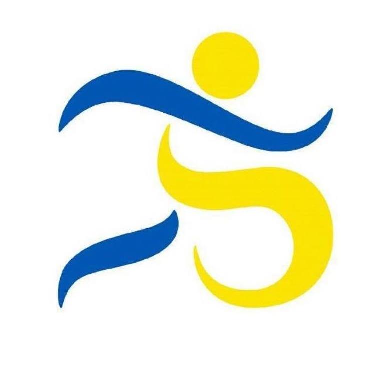 Logo de I solidaris : personaje amarillo y blanco corriendo